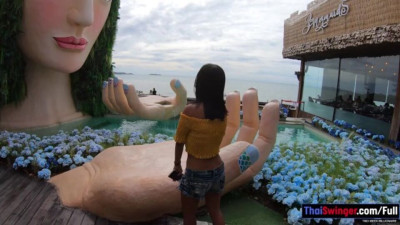Asian girlfriend sex with harmonious treasure from Thai Swinger