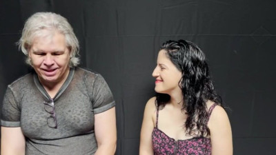 Podcast scene with perfect Vanessa Cliff from Verified Amateurs